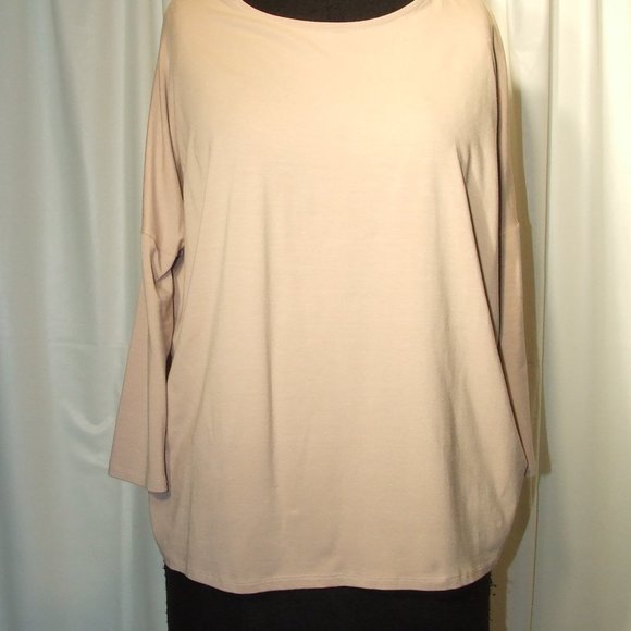 Skin Color Dusty Rose Stretchy Top Women's Size XL Due Fashion Made in Italy - Picture 1 of 5